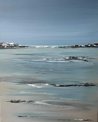 Malarstwo zatytułowany „Transparence Marine” autorstwa Bénédicte Herisson, Oryginalna praca, Akryl Zamontowany na Drewniana…