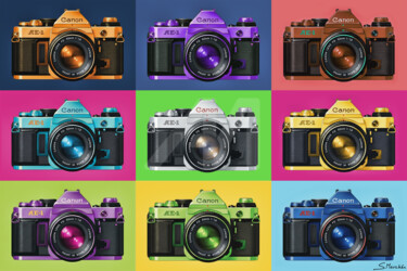 Digital Arts titled "CANON AE1" by Santos Merchán, Original Artwork, Digital Collage