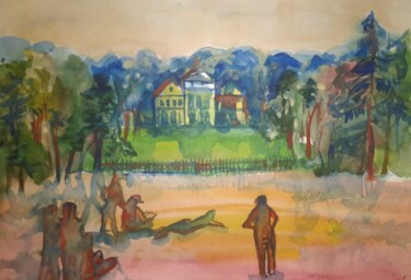 "Holiday house" başlıklı Tablo Alexey Zhucovsky tarafından, Orijinal sanat, Suluboya