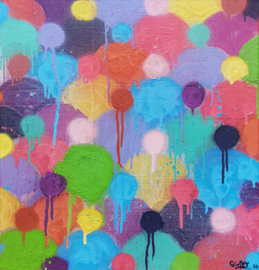 Malerei mit dem Titel "who is who?" von Giuseppe Valia, Original-Kunstwerk, Sprühfarbe Auf Keilrahmen aus Holz montiert