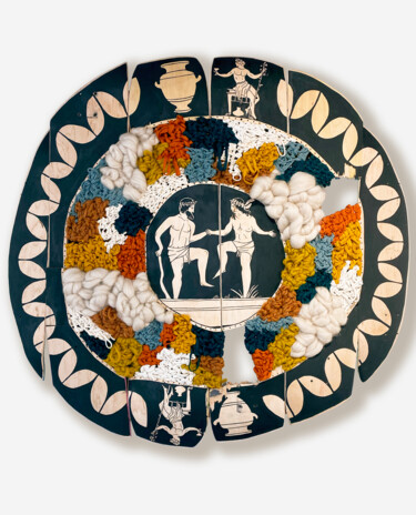 Painting titled "Vinum messis" by Rom Av.Jc, Original Artwork, Acrylic Mounted on Wood Stretcher frame