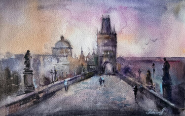"Prague secret" başlıklı Tablo Natalia Slushaieva tarafından, Orijinal sanat, Suluboya