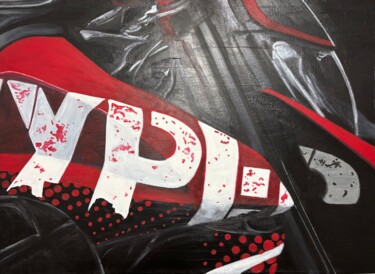 Malerei mit dem Titel "Ducati hyper motard" von Maïlys Painting, Original-Kunstwerk, Acryl Auf Keilrahmen aus Holz montiert