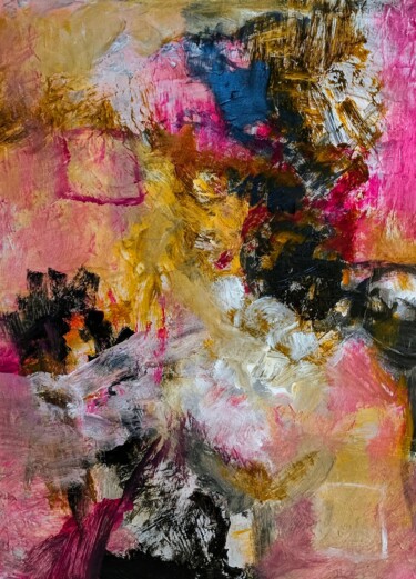 Pintura titulada "Rose amère" por Alyssa Pasquier, Obra de arte original, Acrílico Montado en Bastidor de camilla de madera