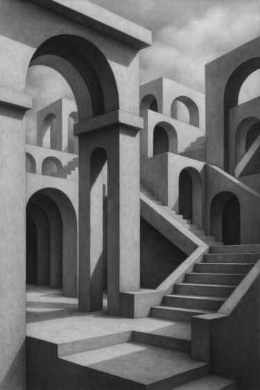 Arts numériques intitulée "LABIRINTO DEL SILEN…" par Nicola Massaro, Œuvre d'art originale, Image générée par l'IA