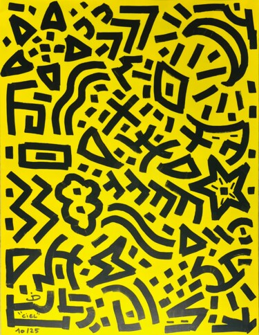 Malerei mit dem Titel "« Ciel »" von Davys Jeune, Original-Kunstwerk, Acryl Auf Plexiglas montiert