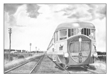 Zeichnungen mit dem Titel "Italia diesel DMU s…" von Davide Novello, Original-Kunstwerk, Graphit