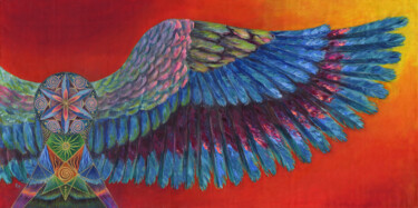 Pintura intitulada "Wings of Fire. Vibr…" por Sasha Tovstik, Obras de arte originais, Acrílico