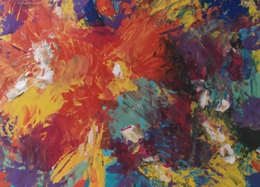 Painting titled "Fire and ether" by Katalin Tóth, Original Artwork, Acrylic