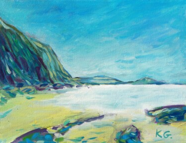 Painting titled "The shores of the B…" by Gábor Kentelki, Original Artwork, Oil