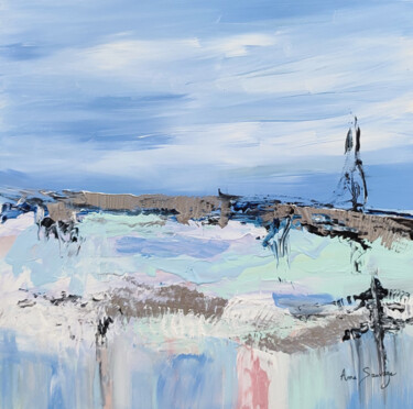 Pintura intitulada "Play on the water -…" por Âme Sauvage, Obras de arte originais, Acrílico Montado em Outro painel rígido