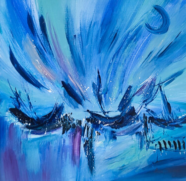 "Les barques de lumi…" başlıklı Tablo Âme Sauvage tarafından, Orijinal sanat, Akrilik Ahşap Sedye çerçevesi üzerine monte ed…