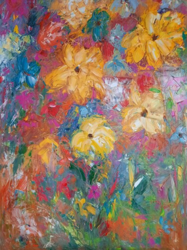 Peinture intitulée "Perdre ses poches..." par Sandra Land, Œuvre d'art originale, Huile Monté sur Châssis en bois