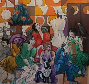 Pintura titulada "Comédie domestique 1" por Cynthia Pedrosa, Obra de arte original, Oleo