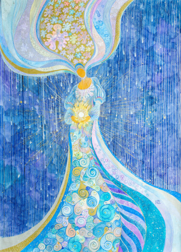 Painting titled "Donatrice di Vita I…" by Elaria, Original Artwork, Ink