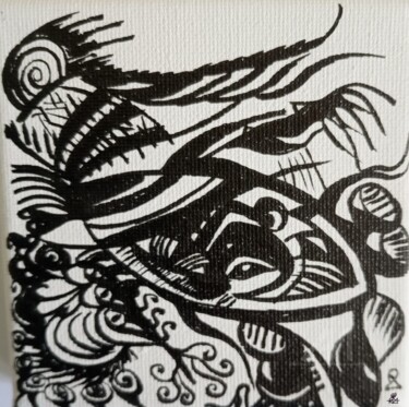 Painting titled "Eroica 24" by Federica Zanatta, Original Artwork, Marker Mounted on Wood Stretcher frame