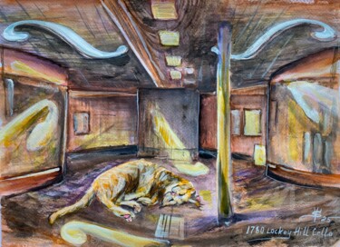 Painting titled "1780 Lockey Hill Ce…" by Vladimir Shir, Original Artwork, Watercolor Mounted on Wood Stretcher frame