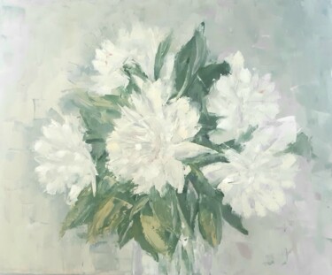 "Peony Bouquet  Deli…" başlıklı Tablo Irene Prosper tarafından, Orijinal sanat, Petrol Ahşap Sedye çerçevesi üzerine monte e…