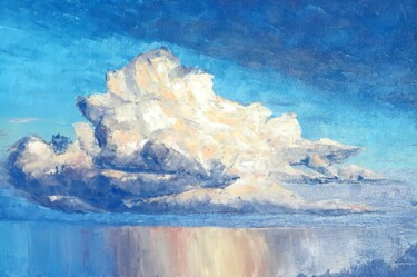 Peinture intitulée "Cloud in Blue Sky C…" par Irene Prosper, Œuvre d'art originale, Huile Monté sur Châssis en bois