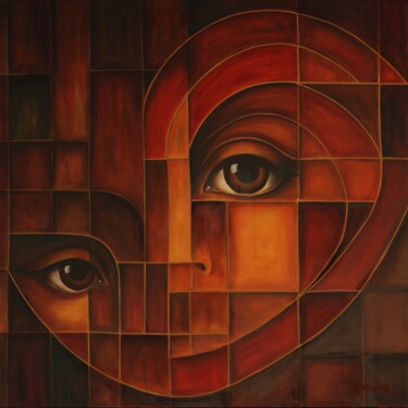 "Mother And Child" başlıklı Tablo Kateryna Donska tarafından, Orijinal sanat, Petrol Ahşap panel üzerine monte edilmiş