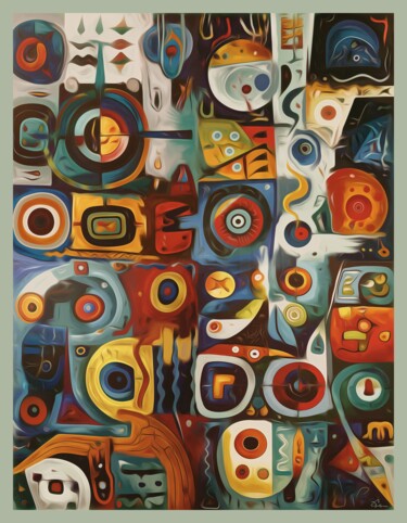 Arts numériques intitulée "Kandinsky Quilt" par Van Evan Fuller, Œuvre d'art originale, Peinture numérique