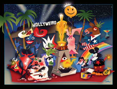 Digitale Kunst getiteld "Hooray For Hollywei…" door Van Evan Fuller, Origineel Kunstwerk, Digitaal Schilderwerk