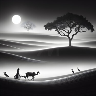 Arte digitale intitolato "Paesaggio agreste" da Angelo Mazzoleni, Opera d'arte originale, Collage digitale