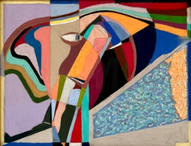 Schilderij getiteld "L’Orangerie de Néfé…" door Sam, Origineel Kunstwerk, Pastel Gemonteerd op Frame voor houten brancard