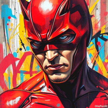 Digitale Kunst mit dem Titel "THE DEVIL IN RED-8" von Otis Porritt, Original-Kunstwerk, 2D digitale Arbeit