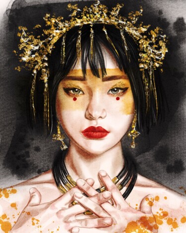 Digitale Kunst getiteld "Asia" door Natasha Elsukova, Origineel Kunstwerk, Digitaal Schilderwerk