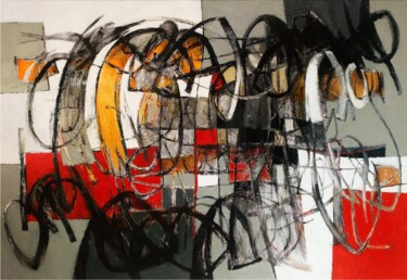 Pintura intitulada "Urban Pulse" por Movses Poghosyan, Obras de arte originais, Óleo