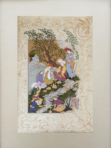 Pintura titulada "In The Gartden" por Shahrzad Momenzadeh, Obra de arte original, Gouache