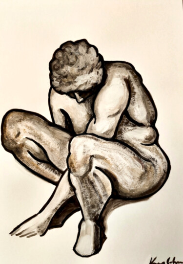 Schilderij getiteld "Viandante 2" door Vincenzo Cohen, Origineel Kunstwerk, Gouache