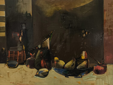 Pintura titulada "Nocturnal Still Life" por Norayr Gevorgyan, Obra de arte original, Oleo