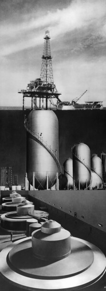 Collages getiteld "Power Tanks Drilling" door Nicolas Bruneaux, Origineel Kunstwerk, Collages