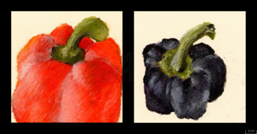 Σχέδιο με τίτλο "le rouge et le noir" από Marie-Pascale Corcuff, Αυθεντικά έργα τέχνης, Παστέλ