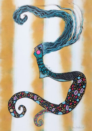 Drawing titled "Mermaid under the s…" by Sara Rodighiero, Original Artwork, Acrylic