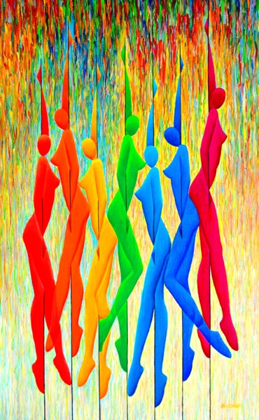 Картина под названием "Мелодия семи струн" - Alexander Breskin, Подлинное произведение искусства, Масло Установлен на Деревя…