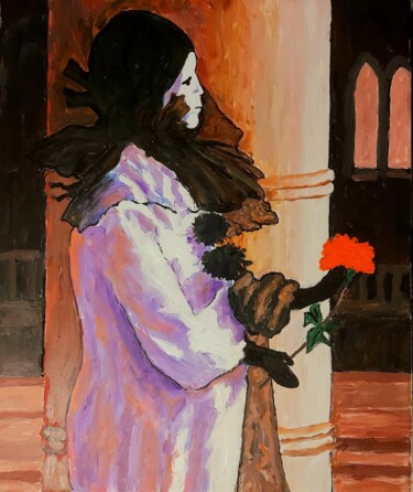 "Pierrot, venice car…" başlıklı Tablo Colin Ross Jack tarafından, Orijinal sanat, Akrilik Ahşap Sedye çerçevesi üzerine mont…