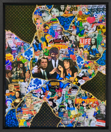 Painting titled "Iconic Pulp Fiction" by Stéphanie Godann, Original Artwork, Acrylic Mounted on Wood Stretcher frame