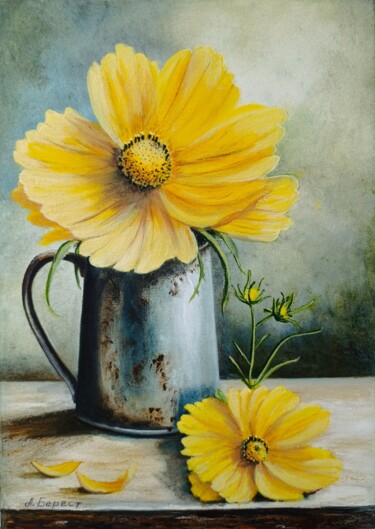 Painting titled "Oil painting on can…" by Olena Berest, Original Artwork, Oil Mounted on Wood Stretcher frame