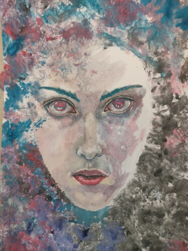 Painting titled "Бе з назви" by La.Bu_te, Original Artwork, Watercolor
