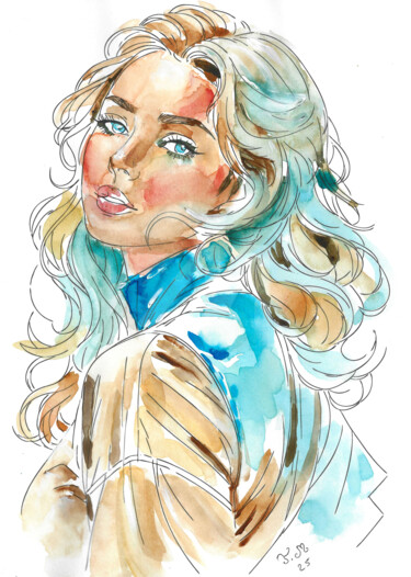 Peinture intitulée "🎨 Burst of freshness" par Armajay, Œuvre d'art originale, Aquarelle