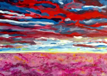 Pintura intitulada "Landscape III" por Metka Gelt, Obras de arte originais, Acrílico Montado em Armação em madeira