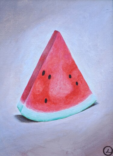 Pintura intitulada "A red piece of wate…" por Diana Nove Lumen, Obras de arte originais, Acrílico