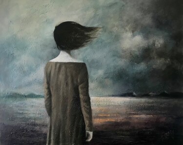 Painting titled "Viento de atardecer" by Cesar Ayllón, Original Artwork, Oil