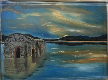 Painting titled "Sunset over the Sub…" by Arstar, Original Artwork, Oil