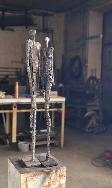 Sculpture titled "Couple MOSAIC 2025…" by Brano Brody, Original Artwork, Metals