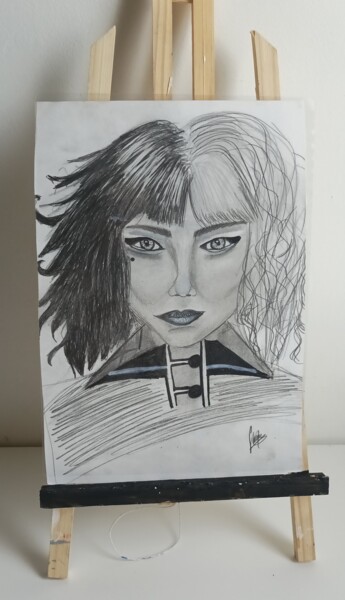 Drawing titled "“Élégance Rebelle –…" by Atelier Sissi Krea, Original Artwork, Pencil