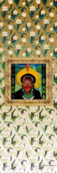 Digitale Kunst mit dem Titel "Raoni Metuktire déc…" von Florence Bouvry, Original-Kunstwerk, Digitale Malerei